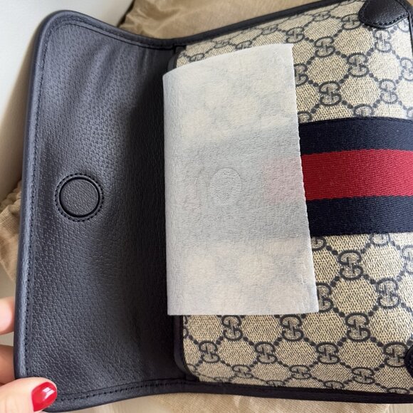 NWT Gucci GG Supreme Belt Bag Web Ophidia Brown White Blue Marmont 674081 90 Cm - Picture 6 of 11